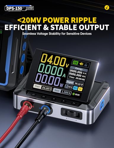 FNIRSI Adjustable DC Power Supply 30V 5A CNC Power Supply with 4-Digit IPS Display for PC Programming, <20mV Power Rippl